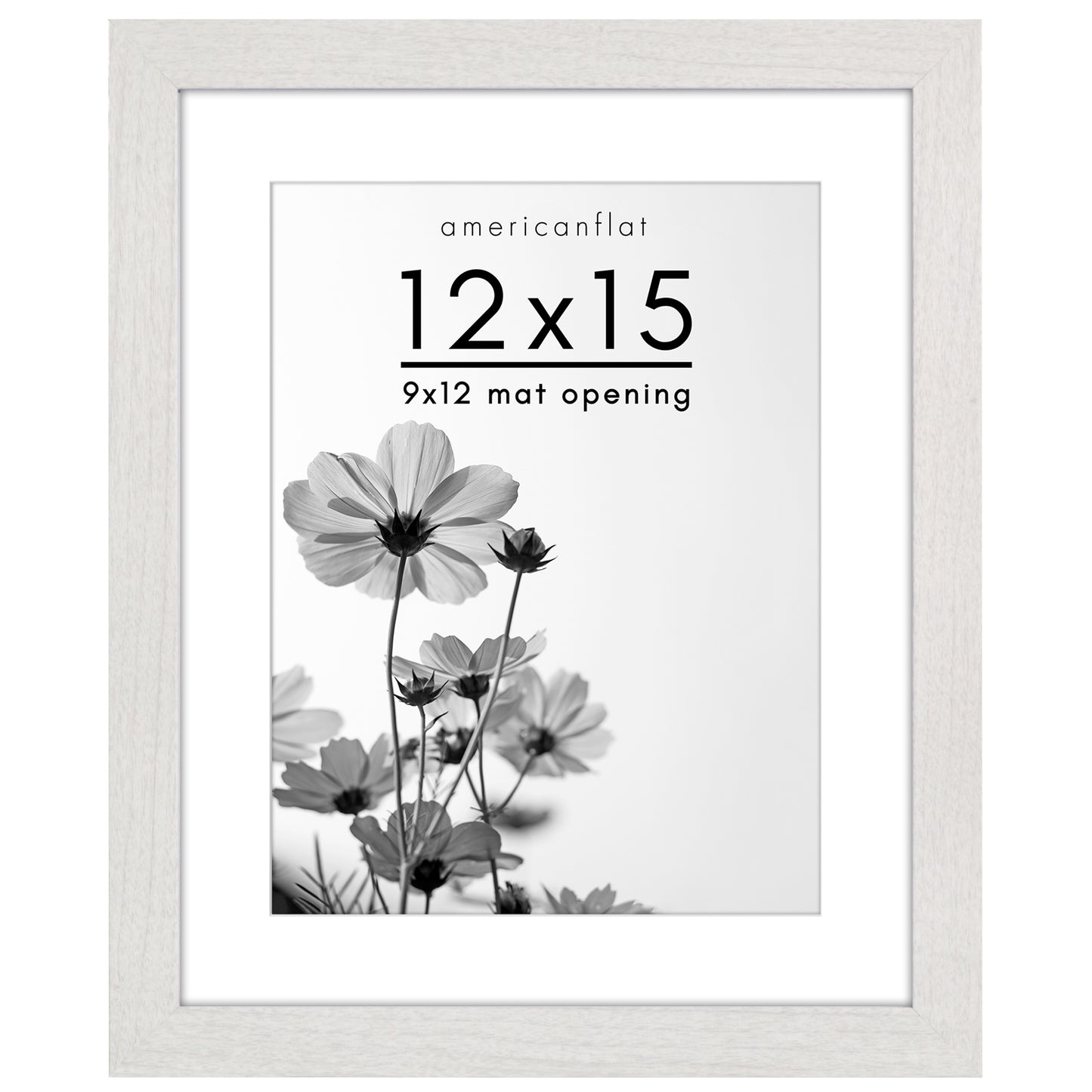 Wide Frame Picture Frame with Mat | Choose Size and Color