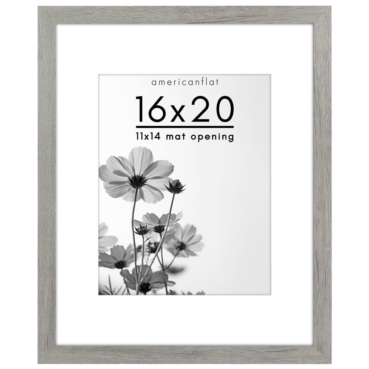 Wide Frame Picture Frame with Mat | Choose Your Size and Color