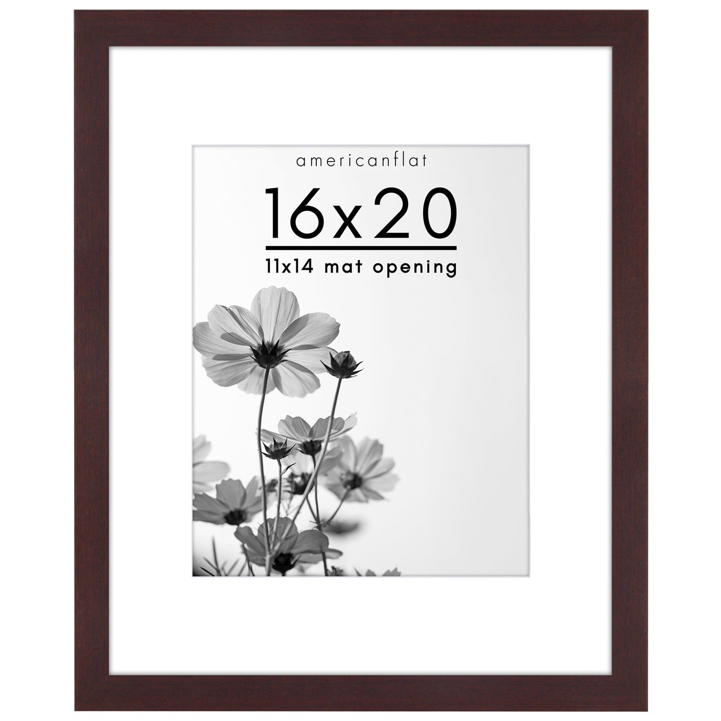 Wide Frame Picture Frame with Mat | Choose Your Size and Color