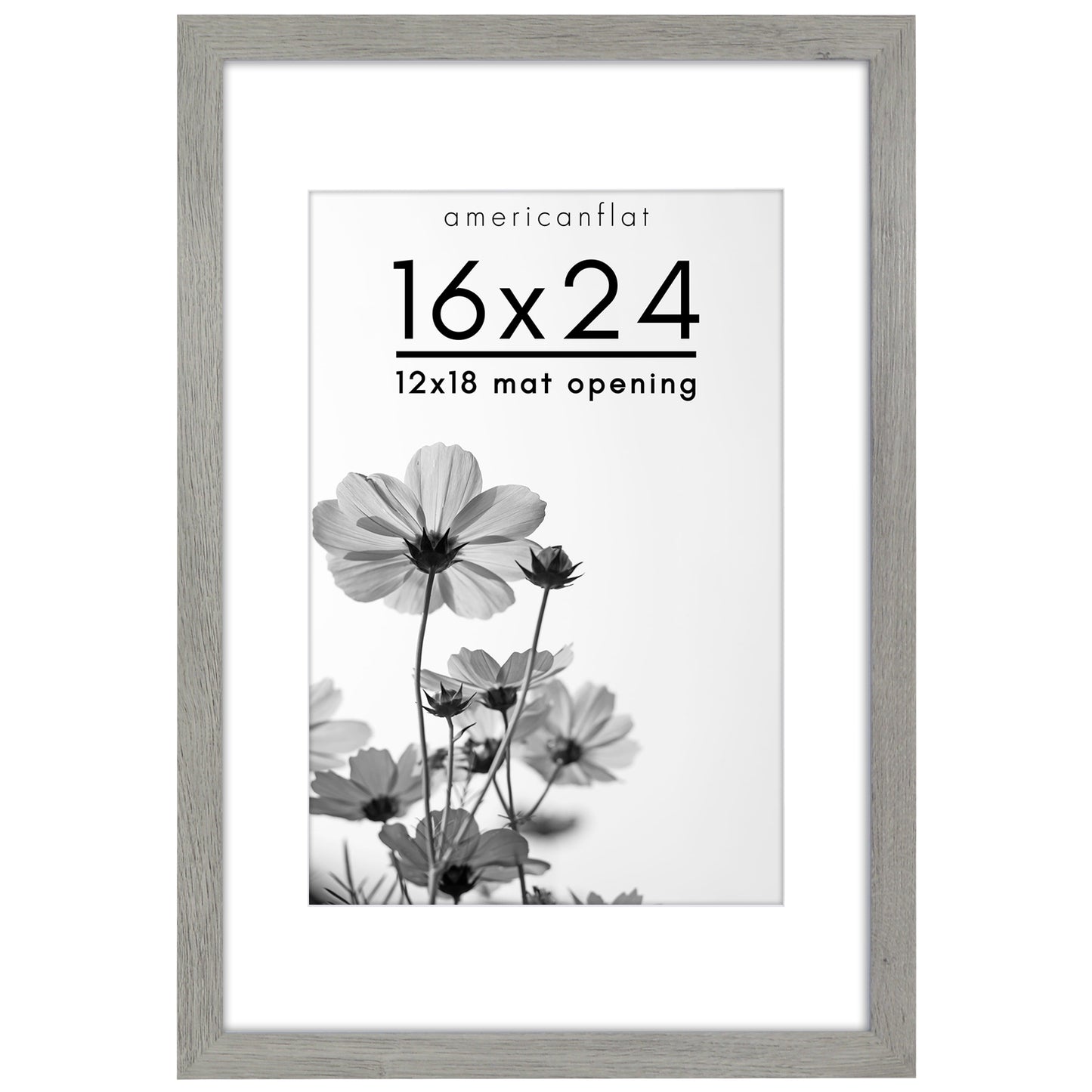 Wide Frame Picture Frame with Mat | Choose Your Size and Color