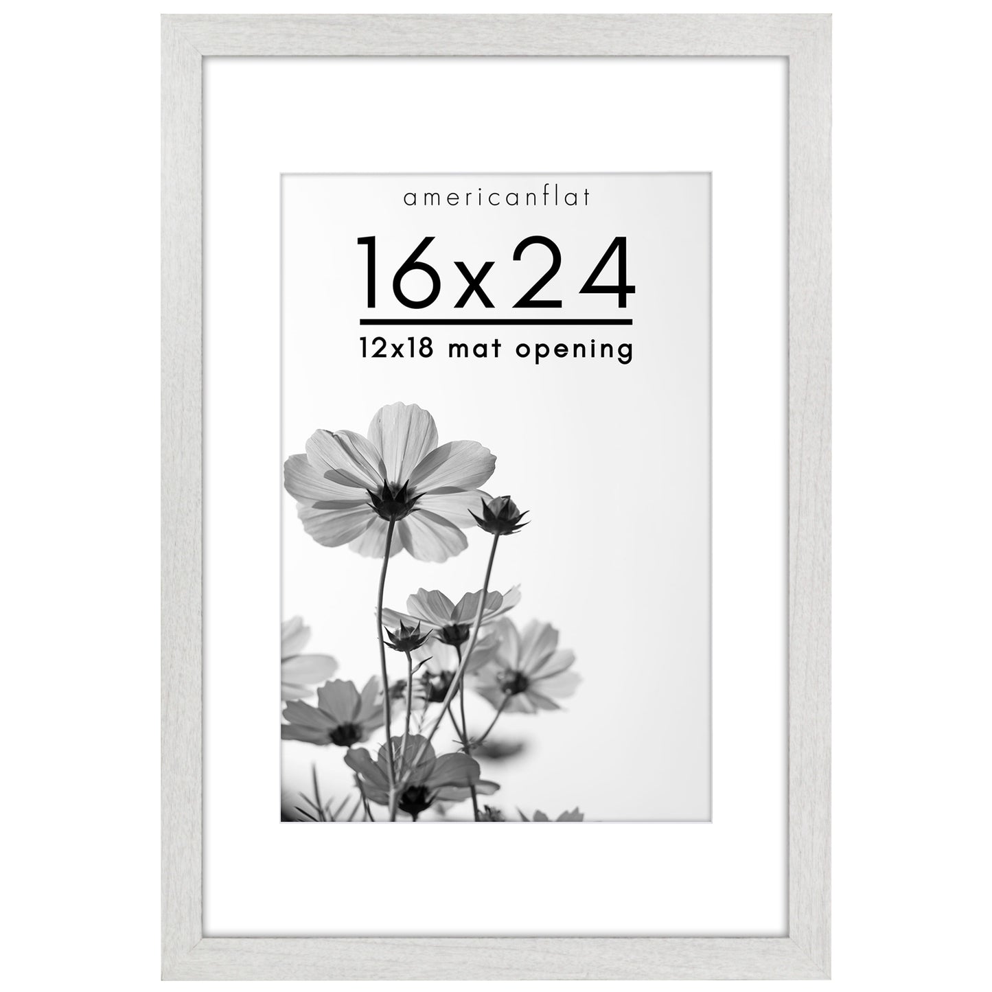 Wide Frame Picture Frame with Mat | Choose Your Size and Color