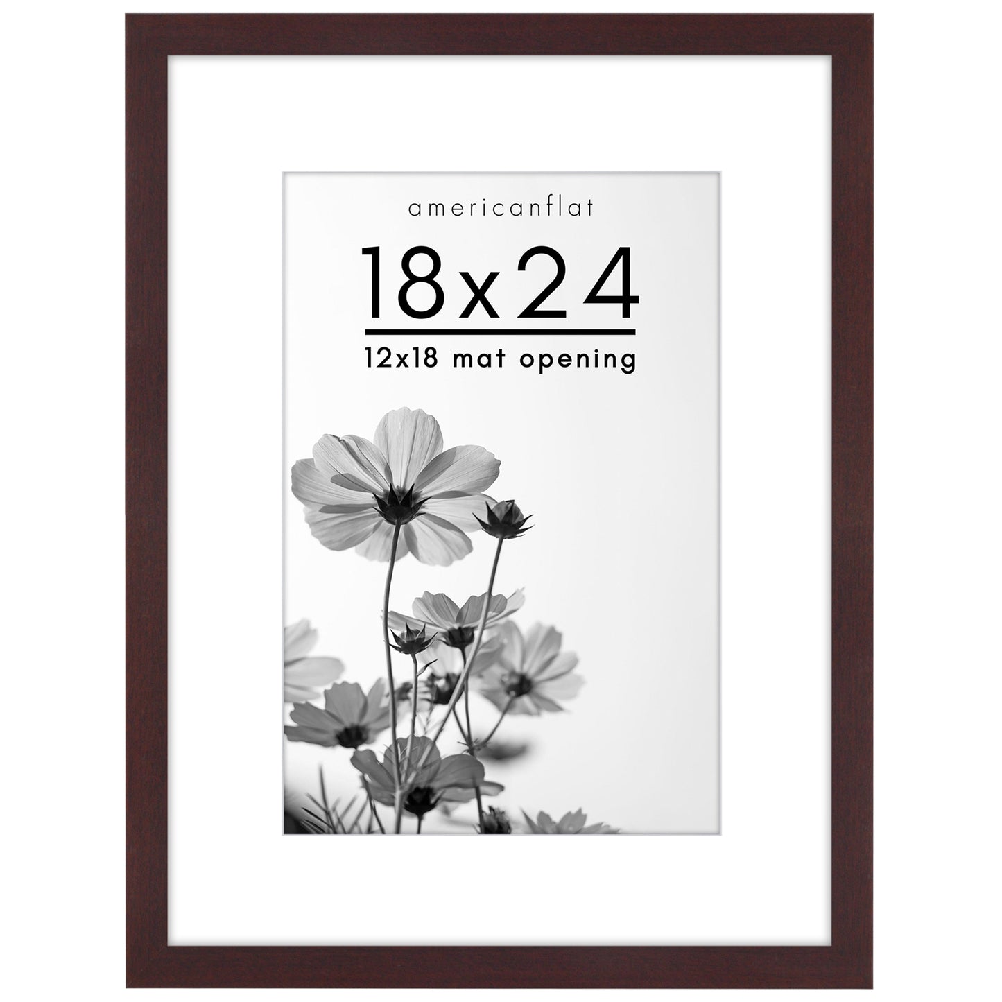 Wide Frame Picture Frame with Mat | Choose Your Size and Color