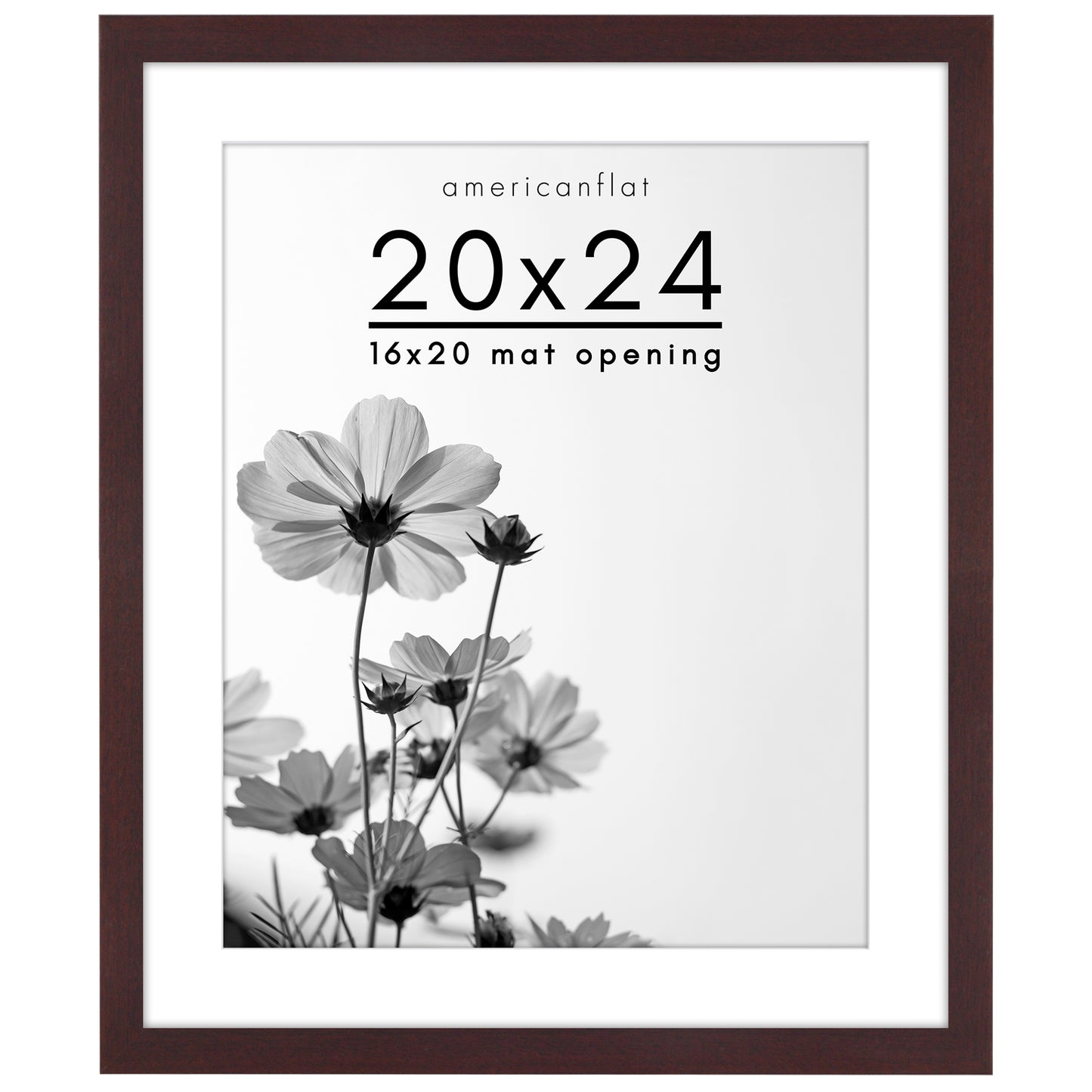 Wide Frame Picture Frame with Mat | Choose Your Size and Color