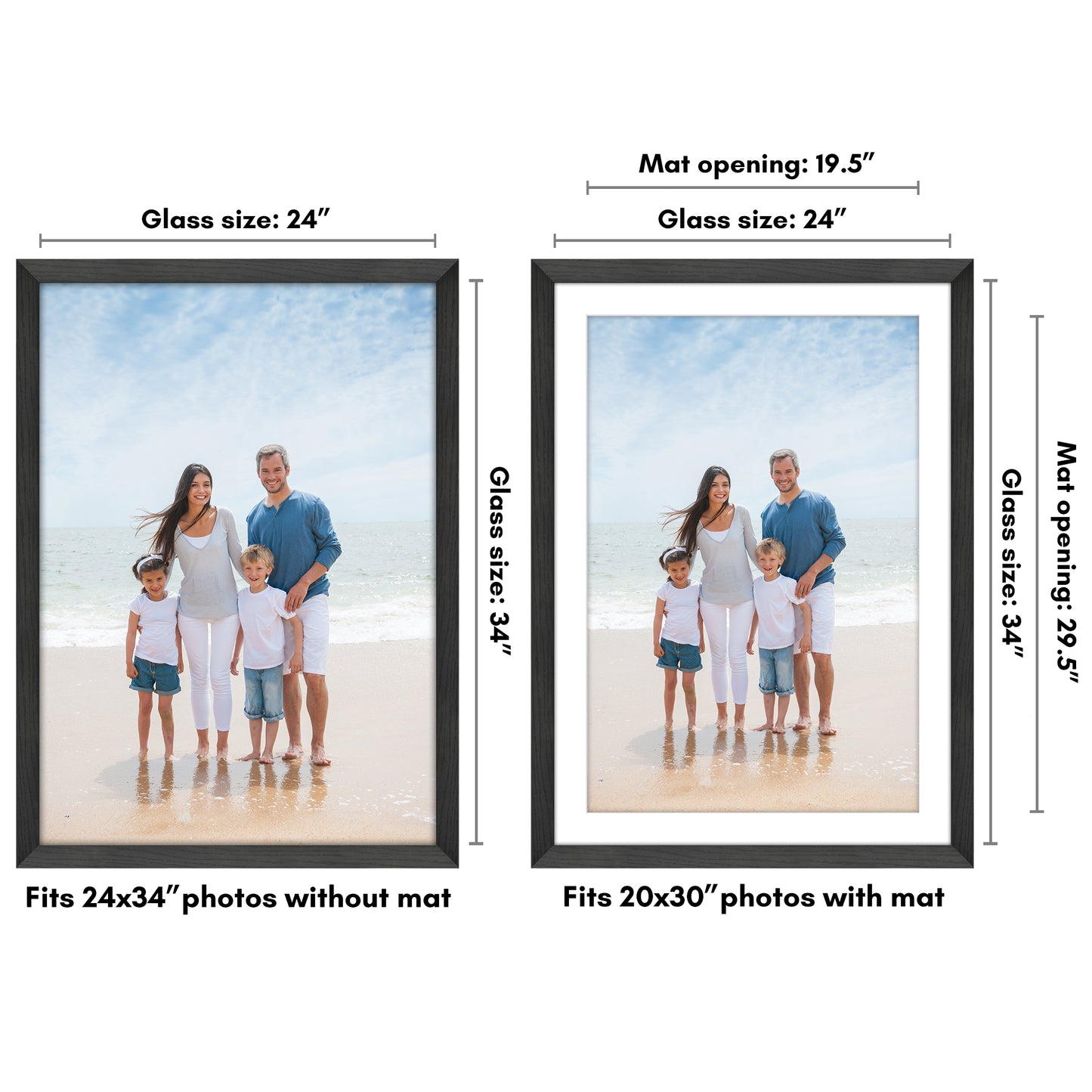 Oversized Gallery Picture Frame with Mat | Hudson Collection