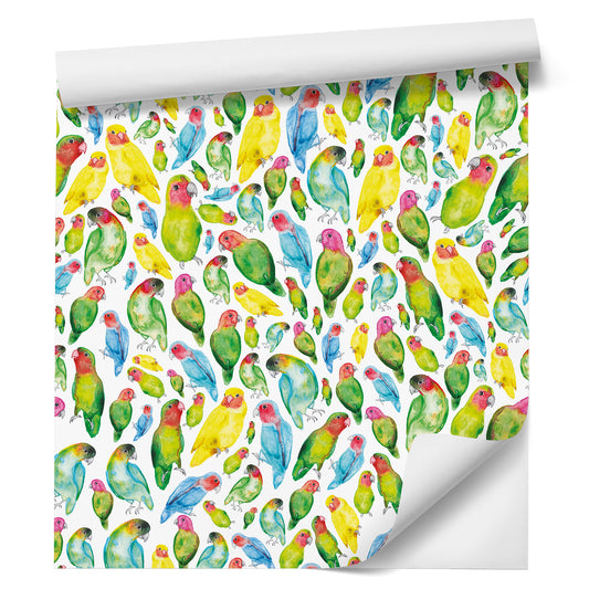 18' L x 24" W Peel & Stick Wallpaper Roll - PS Love Birds by Elena ONeill - Wallpaper - Americanflat
