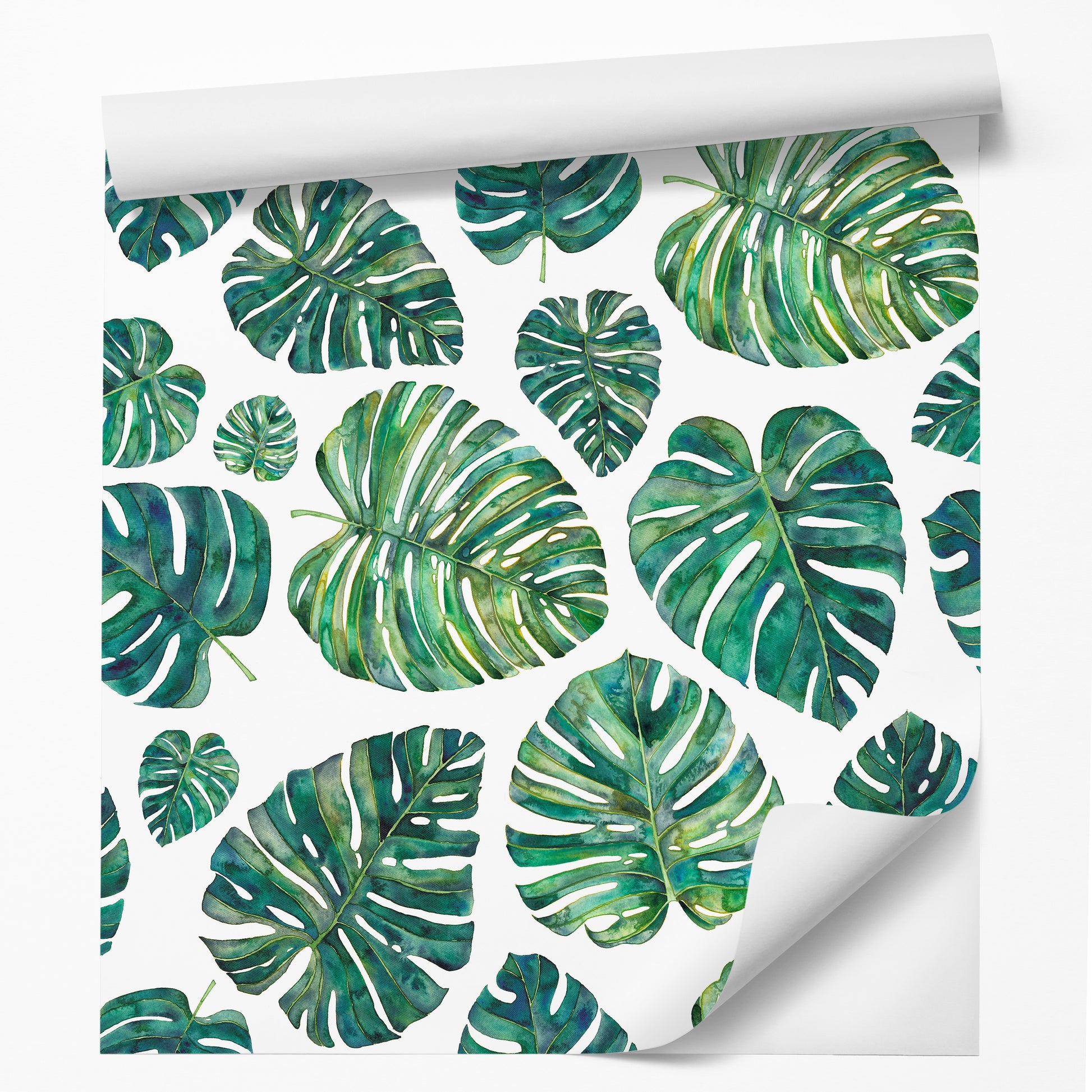 18' L x 24" W Peel & Stick Wallpaper Roll - Tropical Leaves by Elena ONeill - Wallpaper - Americanflat