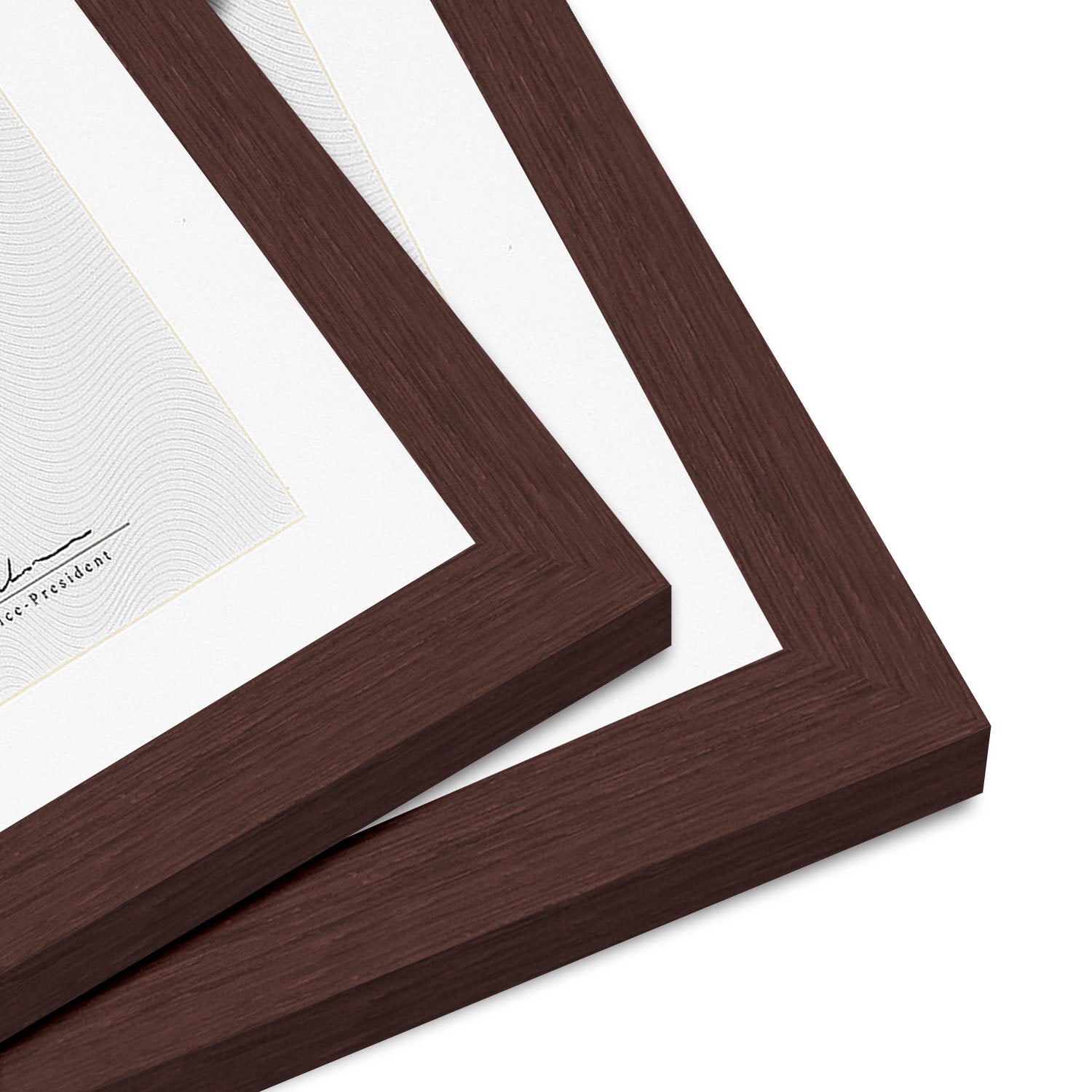 Document Frame Mahogany with Tempered Shatter Resistant Glass for Wall - Acid Free - 11" x 14" - Pack of 12 - Picture Frame - Americanflat