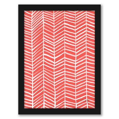 Coral Herring Bone by Cat Coquillette - Framed Print