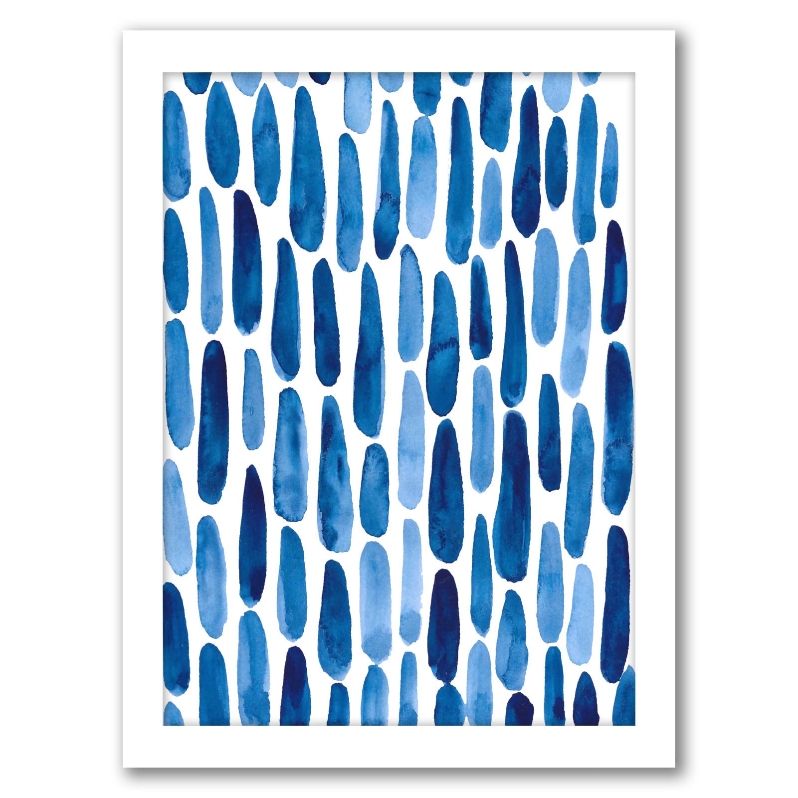 Blue Strokes By Lisa Nohren - Framed Print