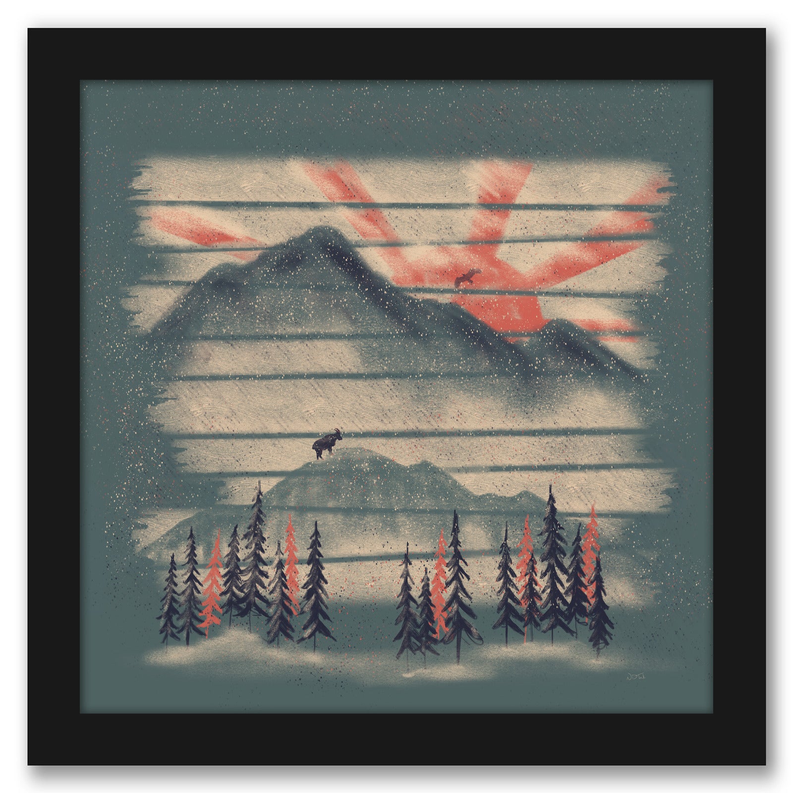 Mountain Goat Drifter by NDTank - Framed Print