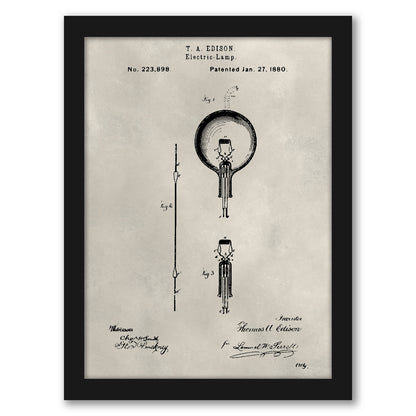 Patent--Light Bulb by Alicia Ludwig by World Art Group - Framed Print