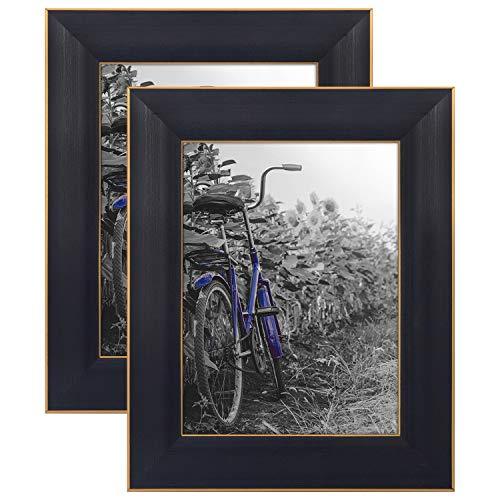 2 Pack - Rustic Picture Frames with Easels - Made for Wall and Tabletop Display - Picture Frame - Americanflat