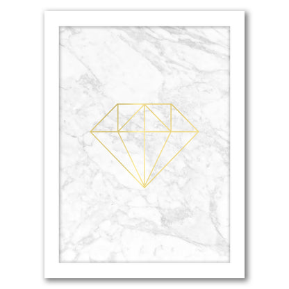 Diamond By Nuada - White Framed Print