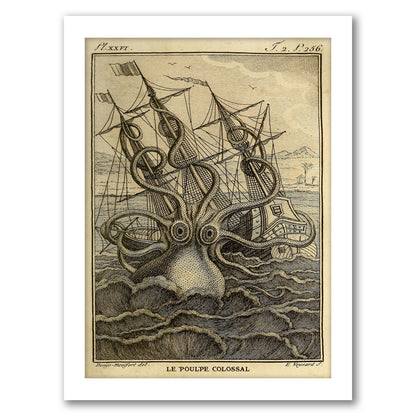 Kraken Original by Coastal Print & Design - Framed Print
