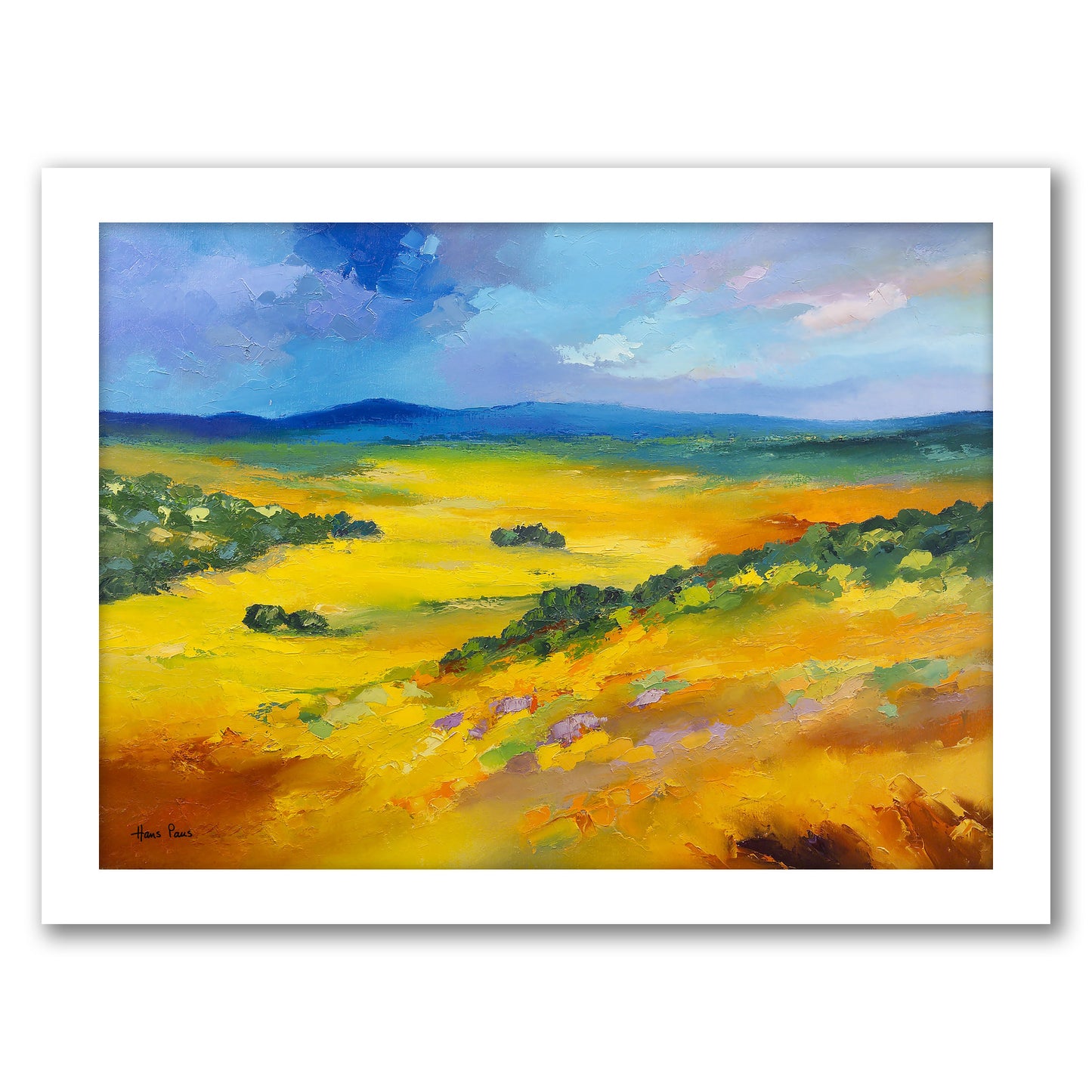 Abstract Landscape 12 By Hans Paus - White Framed Print