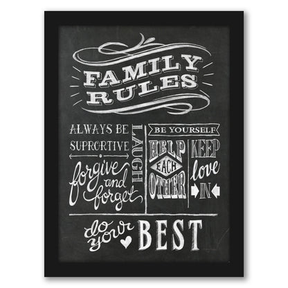 Family Rules I V2 by Wild Apple - Framed Print