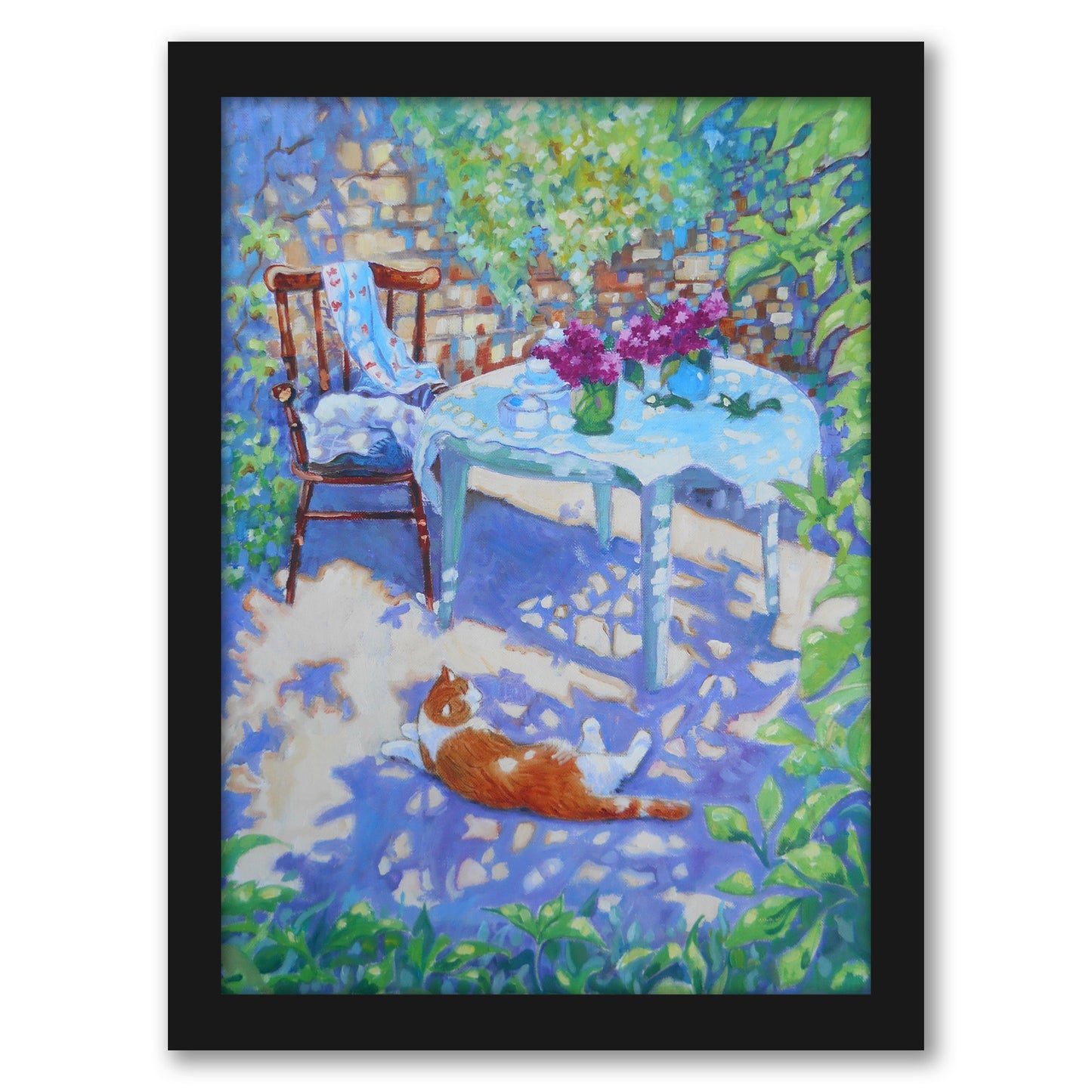 Ginger Cat In The Shadows By Mary Kemp - Framed Print
