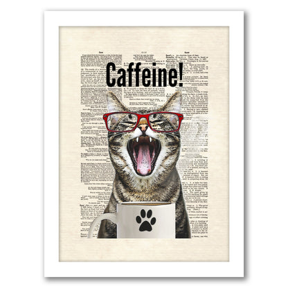 cat caffeine by Matt Dinniman - Framed Print