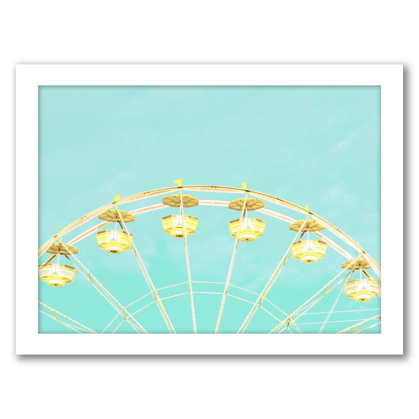Lemon Drop Wheel By The Gingham Owl - White Framed Print
