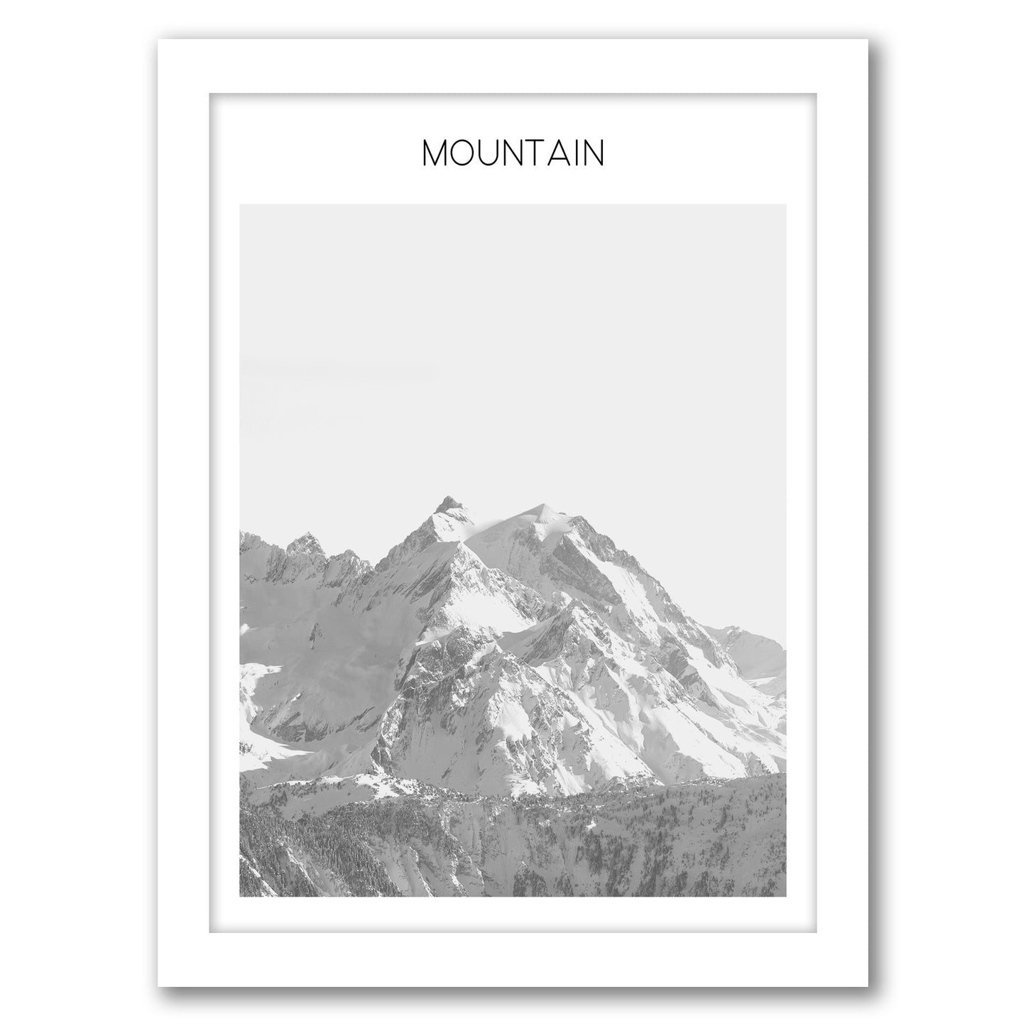 Mountain By Nuada - White Framed Print