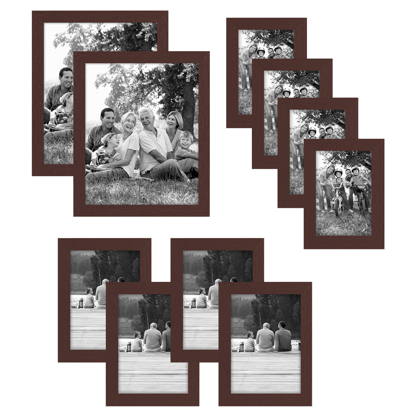 10 Pack Silver 4x6 Picture Frame with Mat or 5x7 without Mat for Wall and  Tabletop