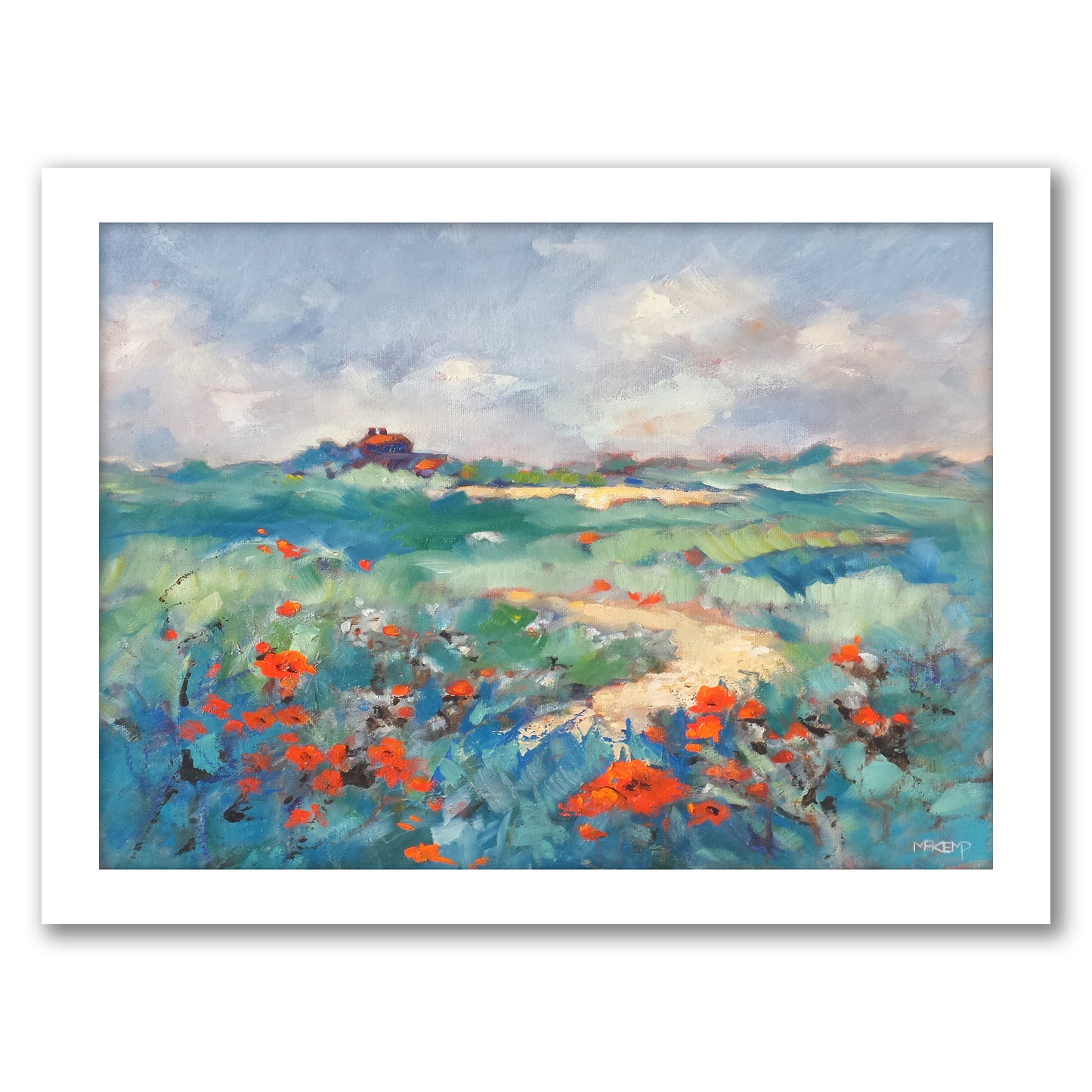 Poppies In Norfolk By Mary Kemp - White Framed Print