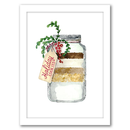 Holiday Cookies In A Jar By Blursbyai - White Framed Print
