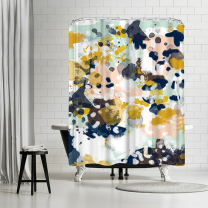 71" x 74" Abstract Shower Curtain with 12 Hooks, Sloane by Charlotte Winter
