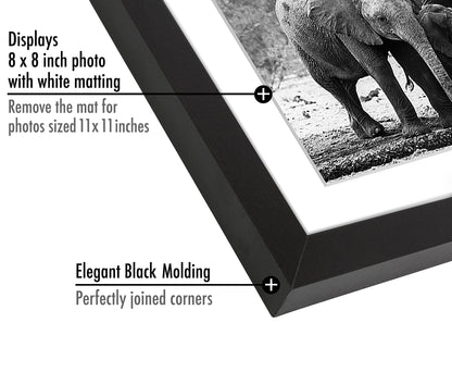 Picture Frame in Black with Lead Free Shatter Resistant Glass - Wall Mounted - 11" x 11" - Pack of 15 - Picture Frame - Americanflat
