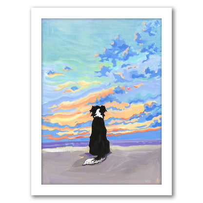 Watching The Sunset By Mary Kemp - White Framed Print
