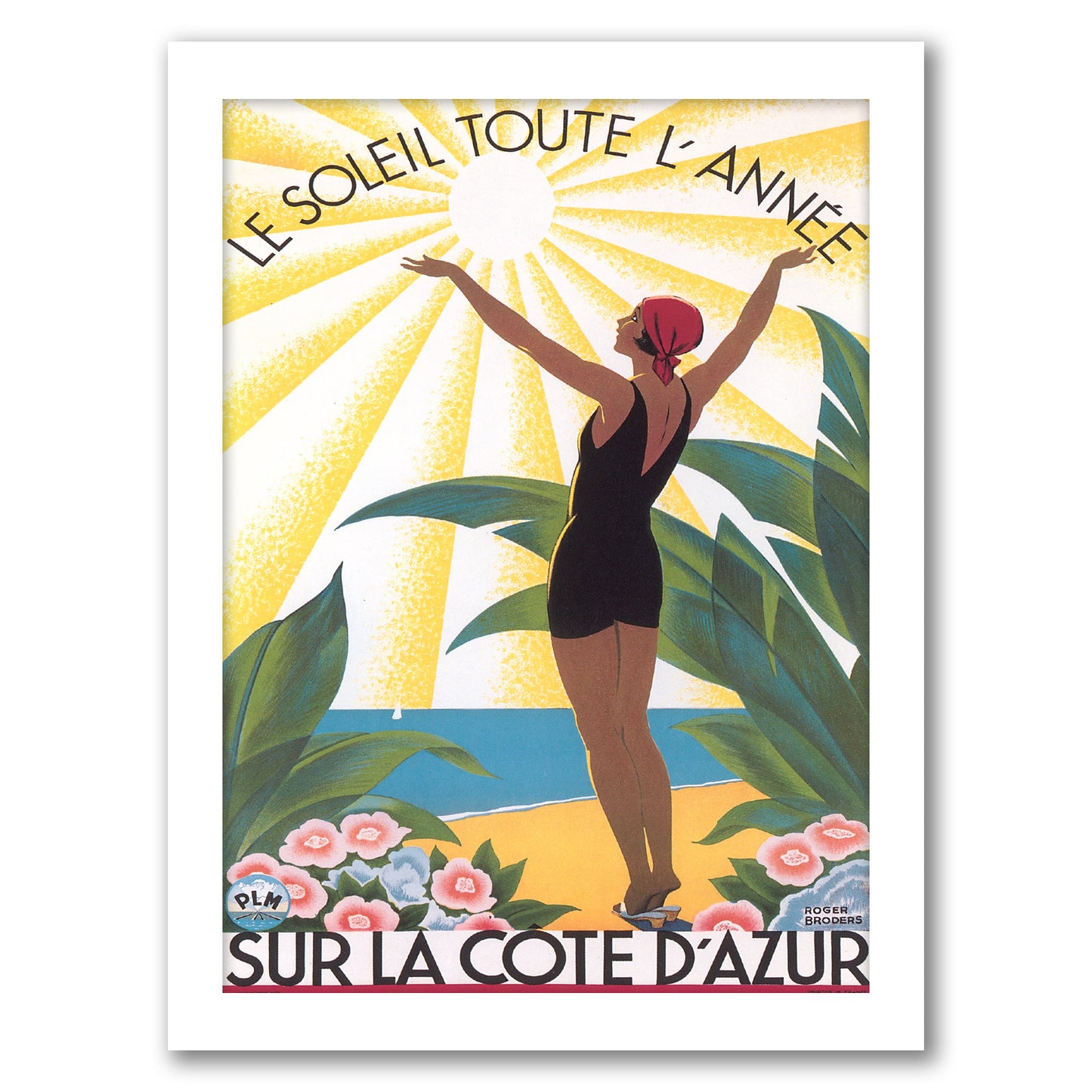 Travel Poster For Cote D Azur by Found Image Press - Framed Print
