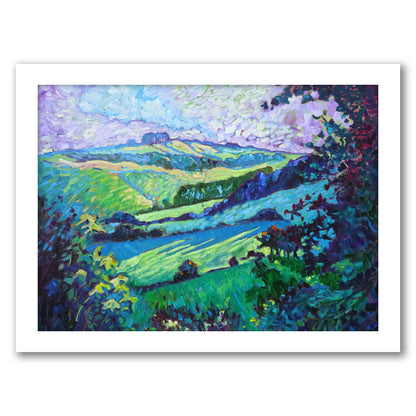Derbyshire Hills By Mary Kemp - White Framed Print