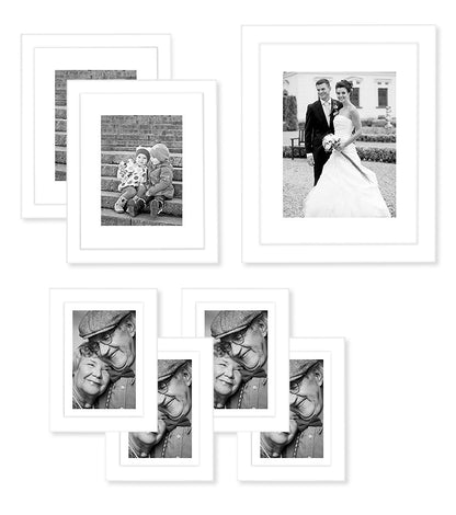7 Pack Gallery Wall Set - Includes: (1) 11x14 Frame, (2) 8x10 Frames, and (4) 5x7 Frames - Picture Frame - Americanflat