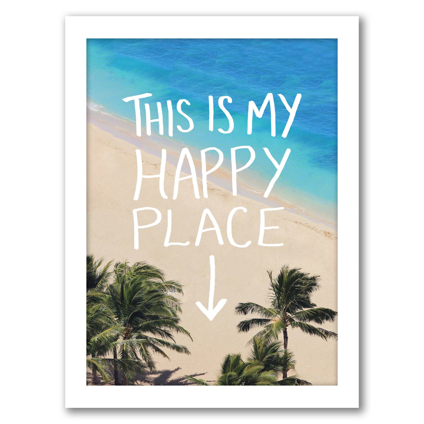 Happy Place Hawaii by Leah Flores - Framed Print