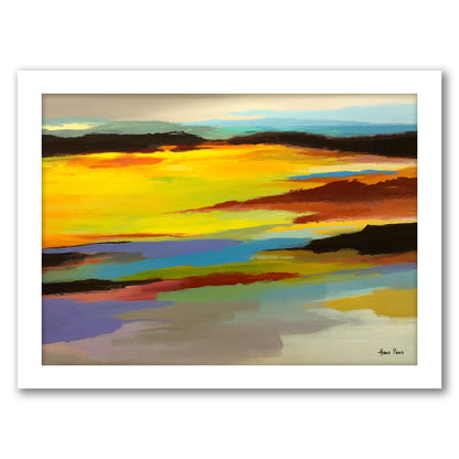 Abstract Landscape 3 By Hans Paus - White Framed Print