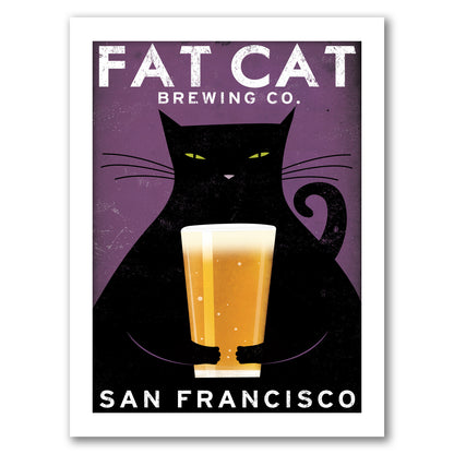 Cat Brewing by Wild Apple - Framed Print