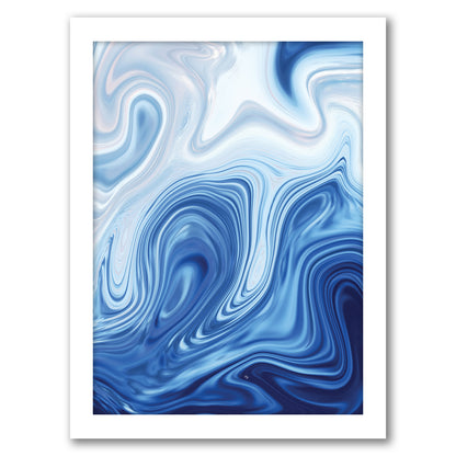 Blue Marble By Martina - White Framed Print