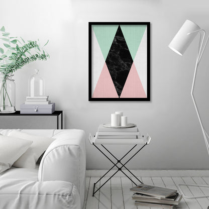 Geometric Pink Mint by LILA + LOLA Framed Print