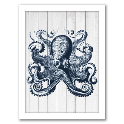 Wood Vintage Octopus by Samantha Ranlet - Framed Print