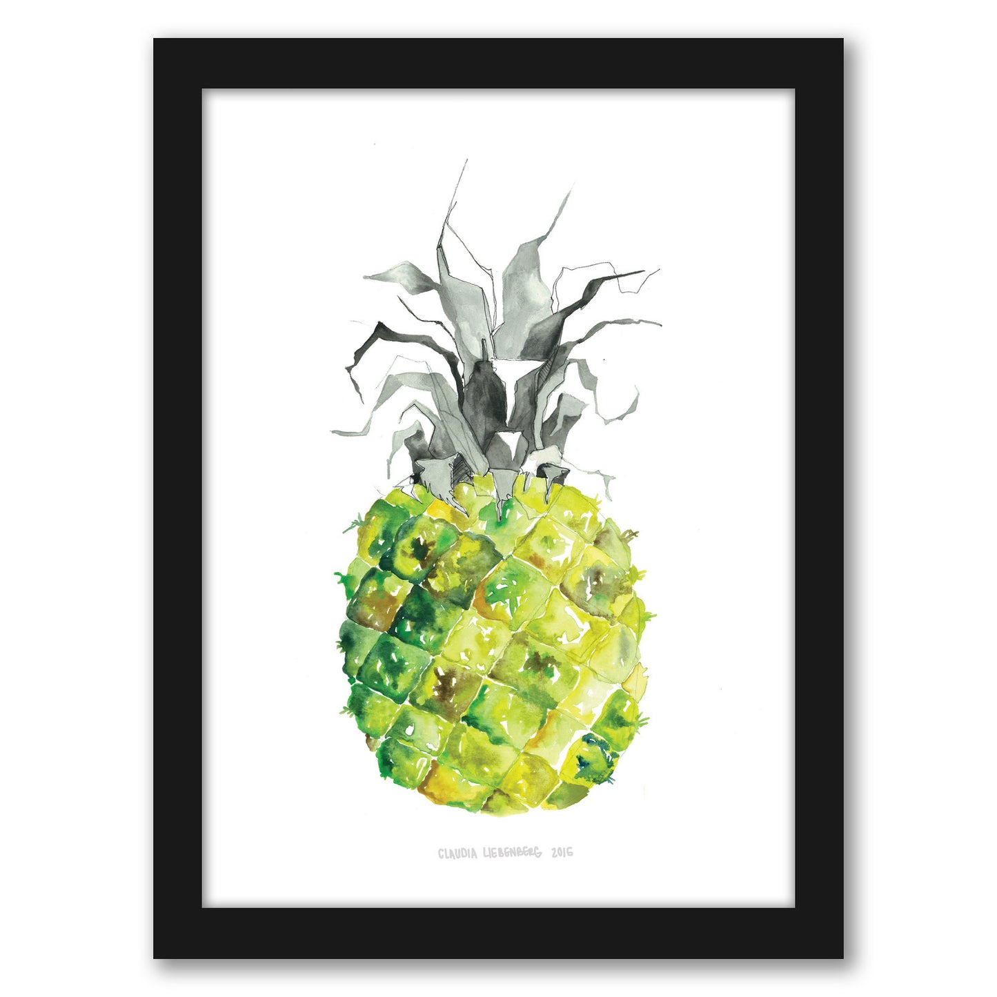 Pineapple Yellow by Claudia Liebenberg - Framed Print