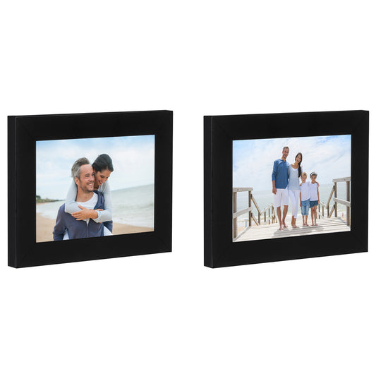 2 Pack - Tabletop Frames - Glass Fronts, Easel Stands, Ready to Display on Tabletop - Picture Frame - Americanflat