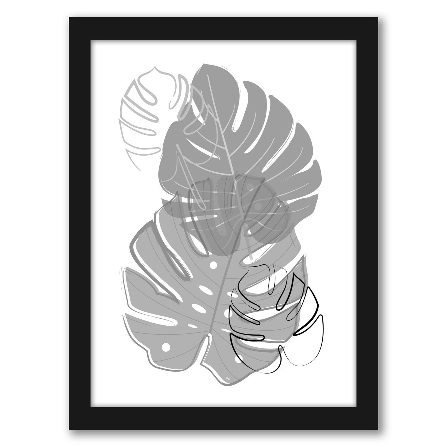 Black Leaves By Martina - Framed Print