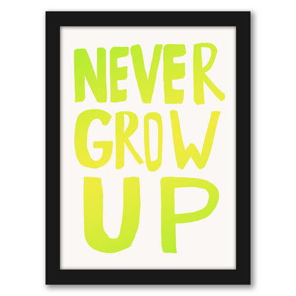 Never Grow Up X Lemon Lime by Leah Flores - Framed Print