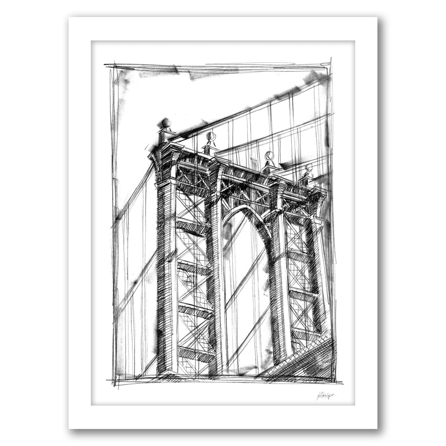 Graphic Architectural Study IV by Ethan Harper by World Art Group - Framed Print