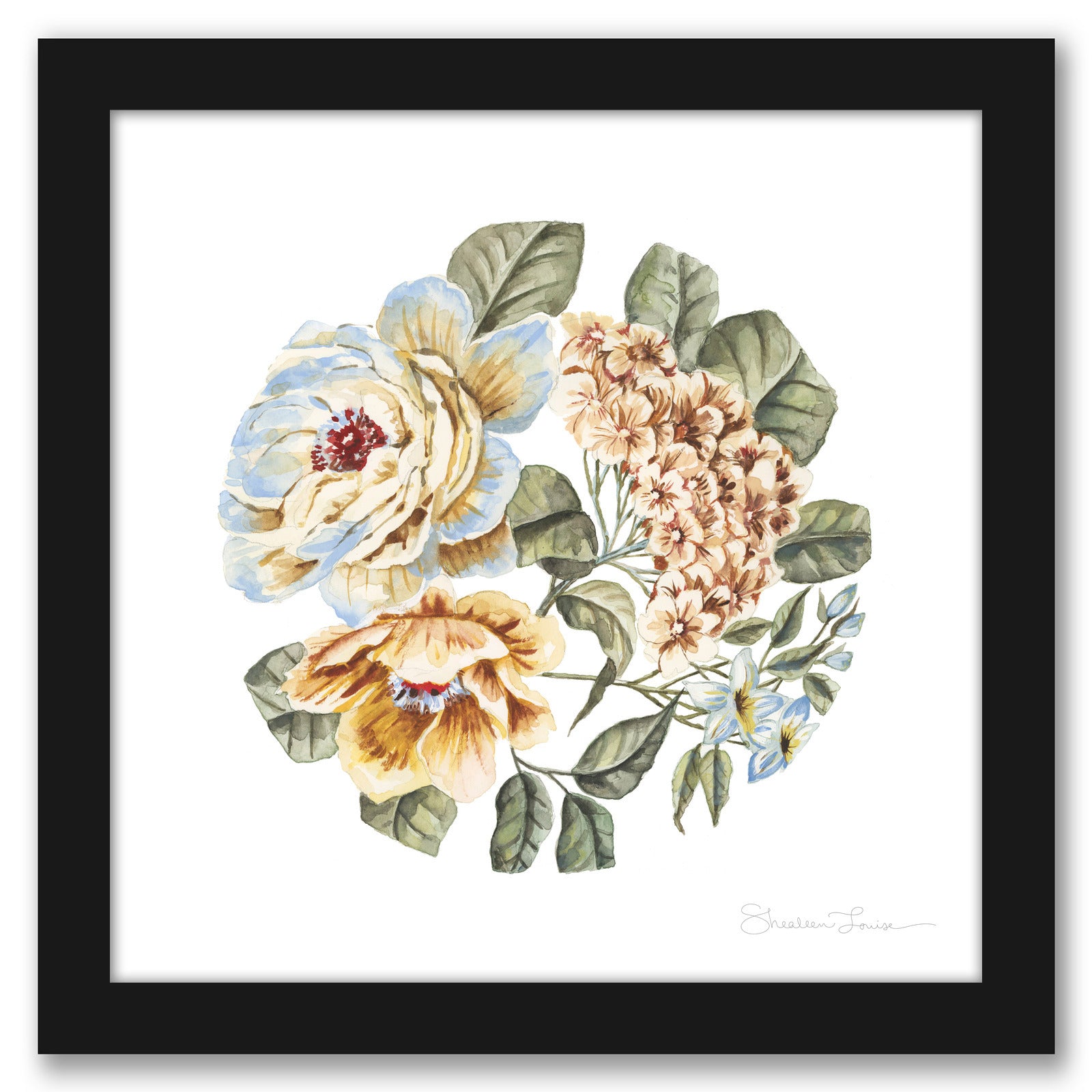 Circular Pastel Florals by Shealeen Louise - Framed Print